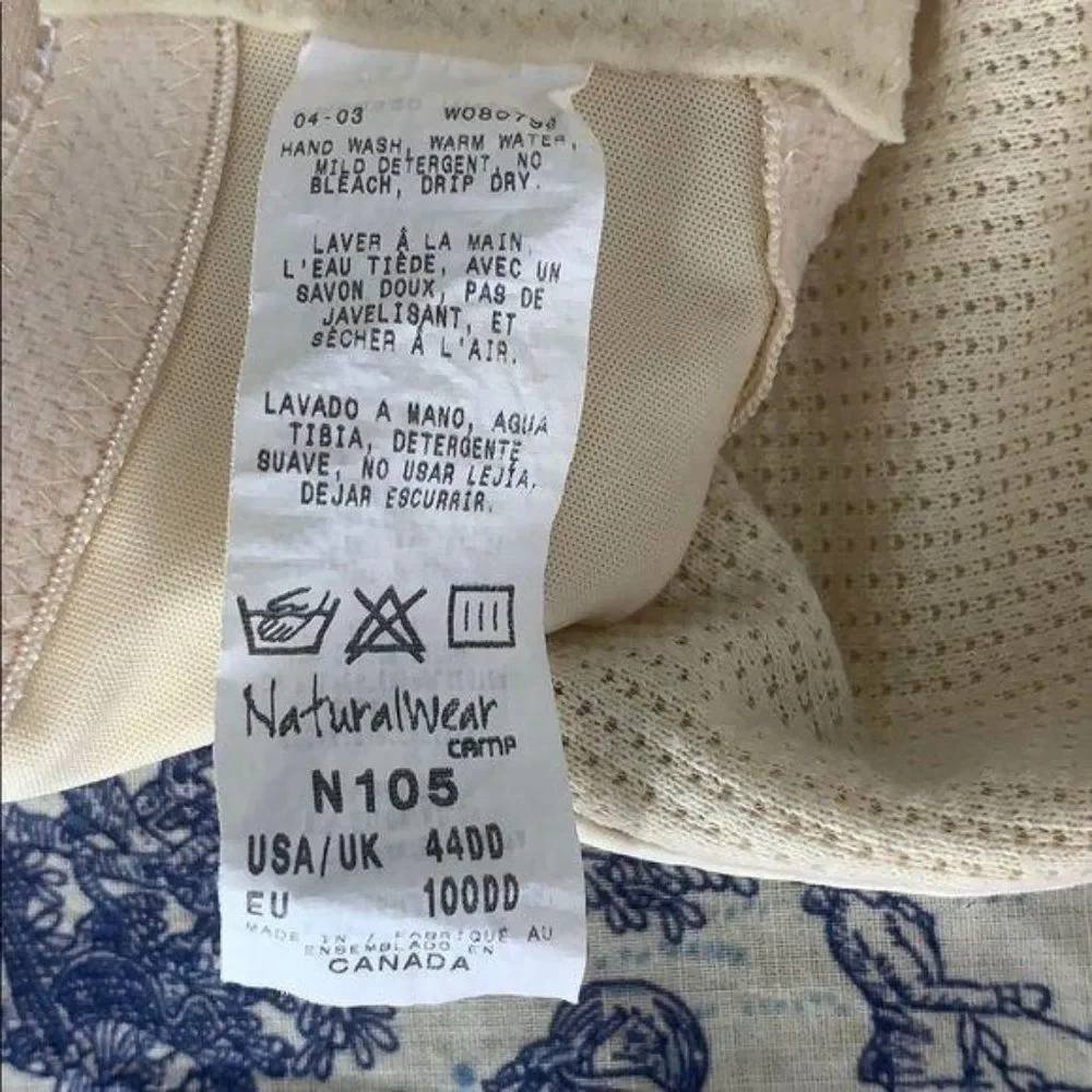 Naturalwear 44DD Beige‎ Lace Trim Mastectomy Bra